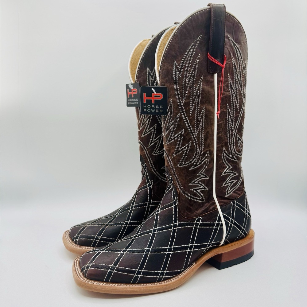 Horse Power Sabotage Boots Men's 7 D Brown Leather Square Toe